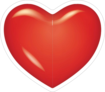 Bright Red Heart Sticker