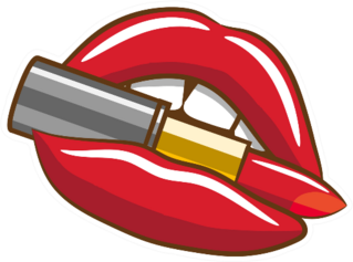 Bright Red Lipstick Sticker
