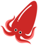 Bright Red Squid Logo Sticker