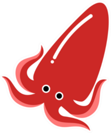 Bright Red Squid Logo Sticker