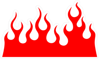 Bright Red Wall of Flames Sticker