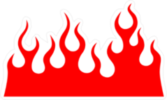 Bright Red Wall of Flames Sticker