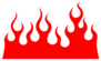 Bright Red Wall of Flames Sticker