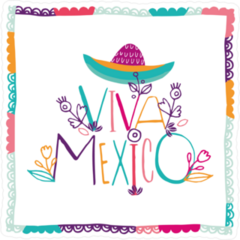 Bright Typographic Viva Mexico Sticker