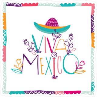 Bright Typographic Viva Mexico Sticker