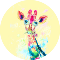 Bright Watercolor Giraffe Sticker