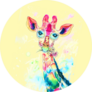 Bright Watercolor Giraffe Sticker