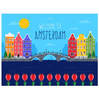 Bright Welcome To Amsterdam, Netherlands Sticker