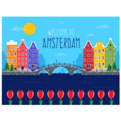 Bright Welcome To Amsterdam, Netherlands Sticker