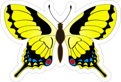 Bright Yellow Butterfly Sticker