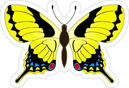 Bright Yellow Butterfly Sticker