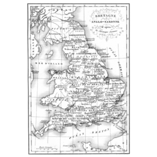 Britain Anglo-saxon Map England, 1837 Sticker