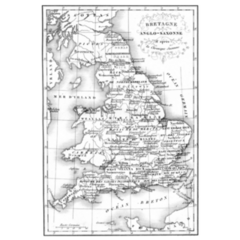 Britain Anglo-saxon Map England, 1837 Sticker