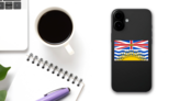 British Columbia Flag Sticker on a Phone (New) example