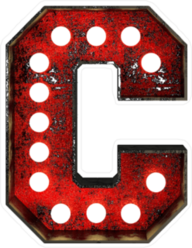 Broadway Style Light Bulb Font Letter C Sticker