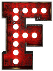Broadway Style Light Bulb Font Letter F Sticker