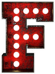 Broadway Style Light Bulb Font Letter F Sticker