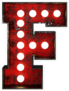 Broadway Style Light Bulb Font Letter F Sticker