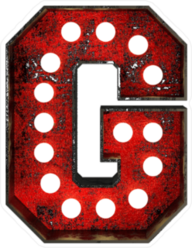 Broadway Style Light Bulb Font Letter G Sticker