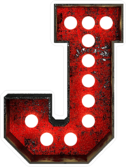 Broadway Style Light Bulb Font Letter J Sticker