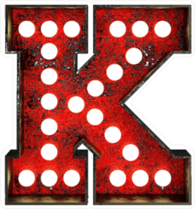 Broadway Style Light Bulb Font Letter K Sticker