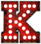 Broadway Style Light Bulb Font Letter K Sticker