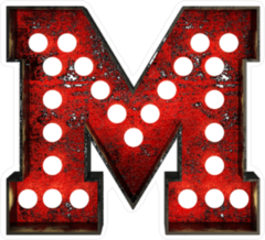 Broadway Style Light Bulb Font Letter M Sticker