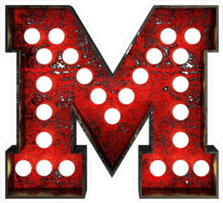Broadway Style Light Bulb Font Letter M Sticker