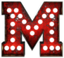 Broadway Style Light Bulb Font Letter M Sticker