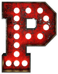 Broadway Style Light Bulb Font Letter P Sticker