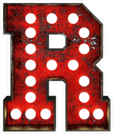 Broadway Style Light Bulb Font Letter R Sticker
