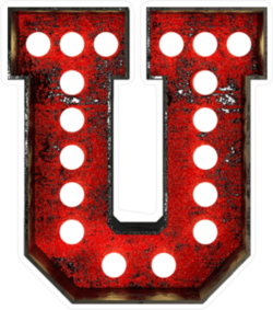 Broadway Style Light Bulb Font Letter U Sticker