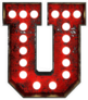Broadway Style Light Bulb Font Letter U Sticker