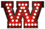 Broadway Style Light Bulb Font Letter W Sticker