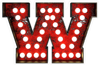 Broadway Style Light Bulb Font Letter W Sticker