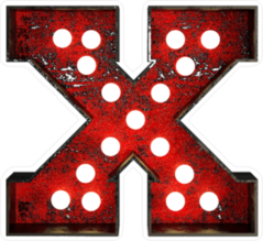 Broadway Style Light Bulb Font Letter X Sticker