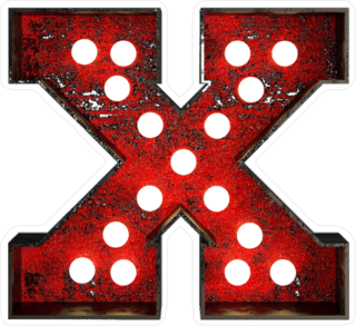 Broadway Style Light Bulb Font Letter X Sticker