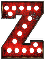 Broadway Style Light Bulb Font Letter Z Sticker
