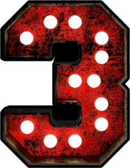 Broadway Style Light Bulb Font Number 3 Sticker