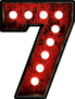 Broadway Style Light Bulb Font Number 7 Sticker