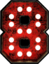 Broadway Style Light Bulb Font Number 8 Sticker