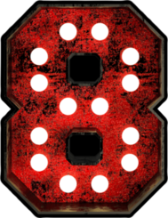 Broadway Style Light Bulb Font Number 8 Sticker