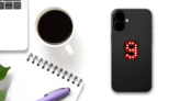 Broadway Style Light Bulb Font Number 9 Sticker on a Phone (New) example