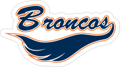 Broncos Logo Type Mascot Sticker