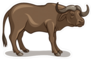Brown Buffalo Facing Right Sticker