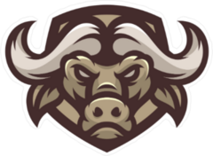 Brown Buffalo Head Mascot Sticker