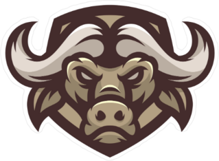 Brown Buffalo Head Mascot Sticker
