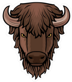 Brown Buffalo Head Sticker