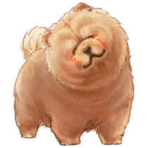 Brown Chow Chow Sticker