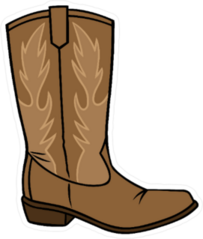 Brown Cowboy Boot Sticker